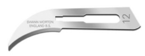 Swann Morton hoja microserrada Carbono de acero, nº 12D